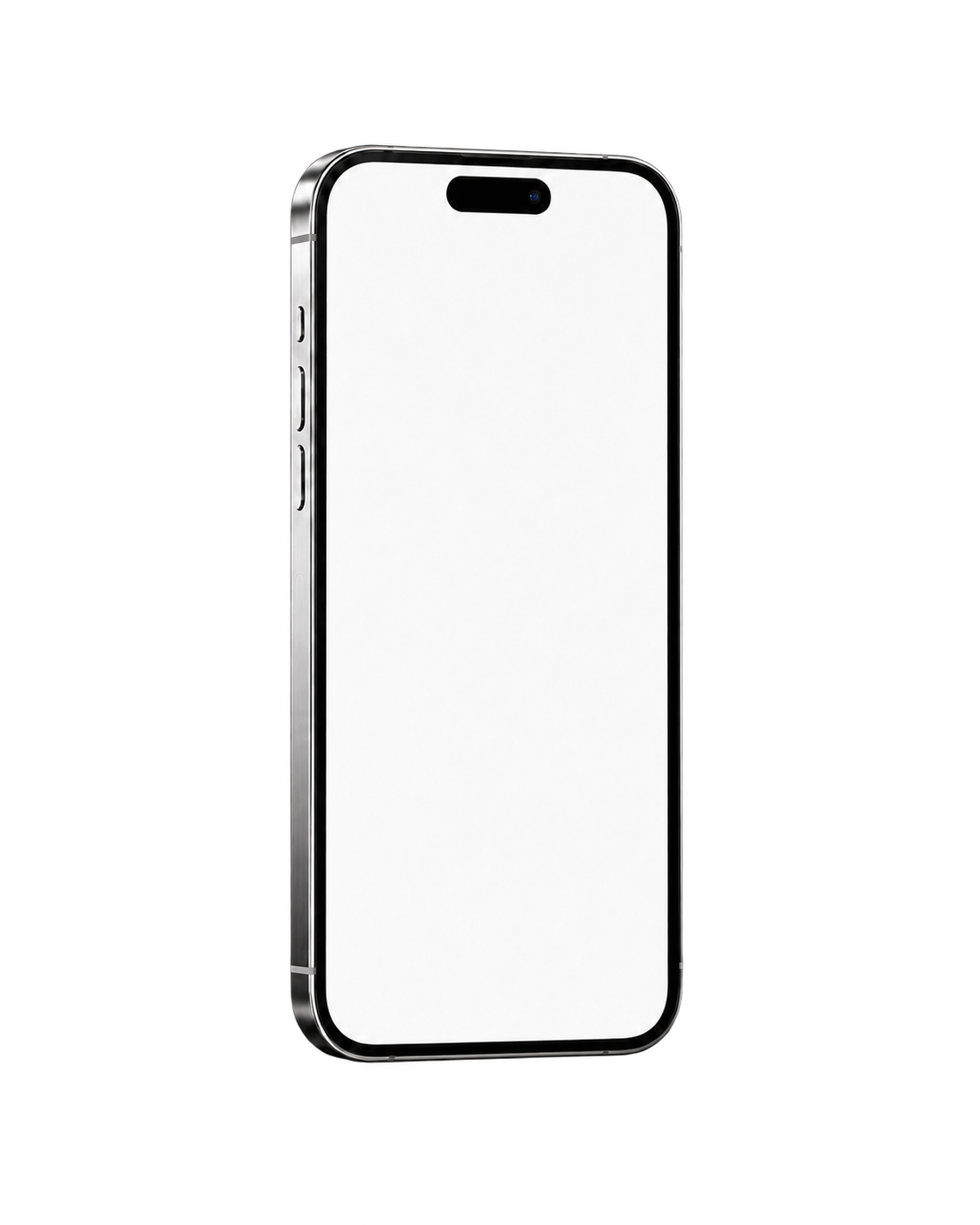 iPhone prateado, recortado sem fundo, com a interface do Lume
